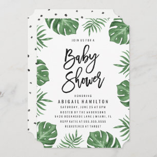 Tropical Leaves Baby Shower Invitation