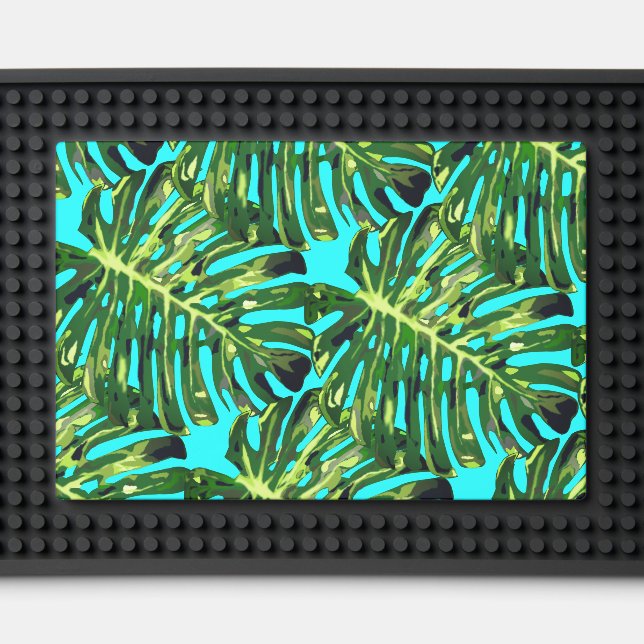 Tropical Leaves Bar Mat (Front (Close Up))