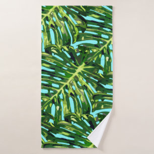 Tropical Leaves Bath Towel
