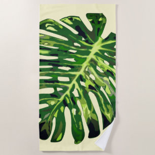 Tropical Leaves Beach Towel - Custom Colors