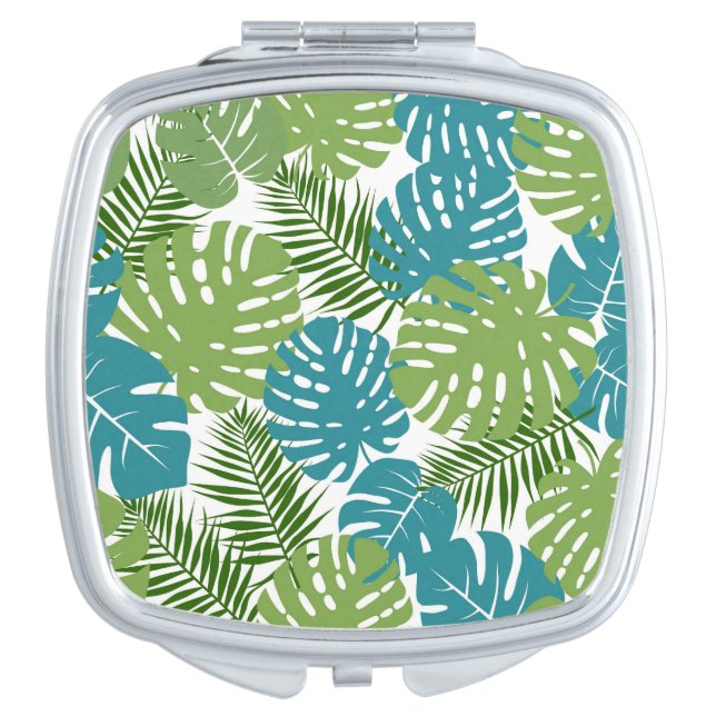 Tropical Leaves, beautiful pattern, Compact Mirror (Front)
