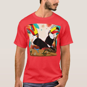 Tropical Leaves Bird Watcher Ornithologist Exotic T-Shirt