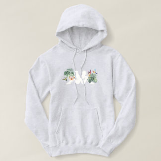 Tropical Leaves & Birds Minimal Nature Design Hoodie