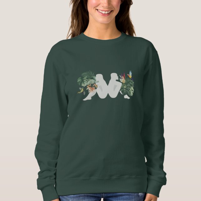 Tropical Leaves & Birds Minimal Nature Design Sweatshirt (Front)