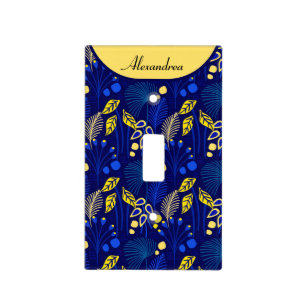 Tropical Leaves Botanical Pattern Personalize Light Switch Cover