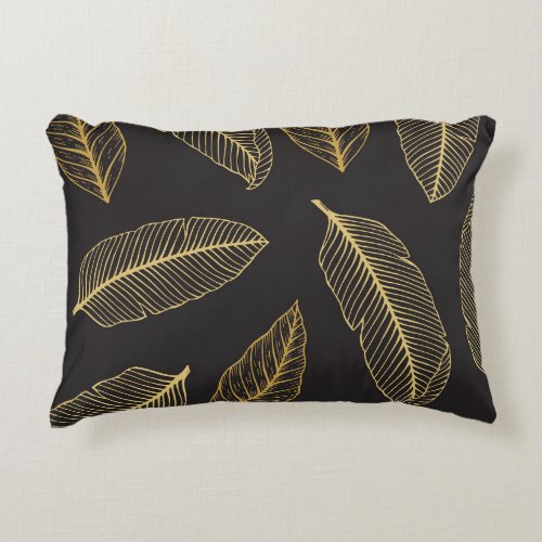 Tropical Leaves Botanical Seamless Pattern Accent Pillow