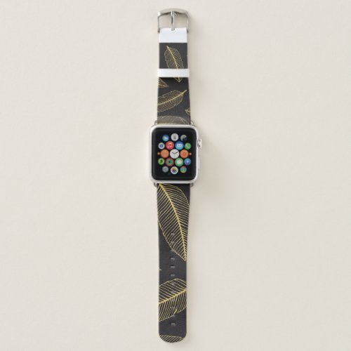 Tropical Leaves Botanical Seamless Pattern Apple Watch Band