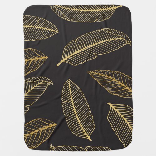 Tropical Leaves Botanical Seamless Pattern Baby Blanket