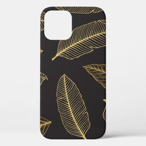 Tropical Leaves Botanical Seamless Pattern iPhone 12 Case