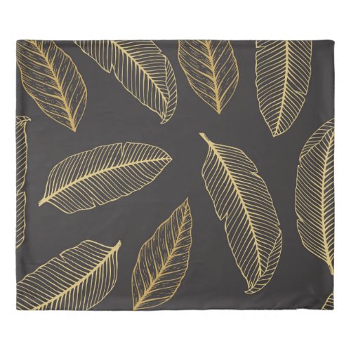 Tropical Leaves Botanical Seamless Pattern Duvet Cover