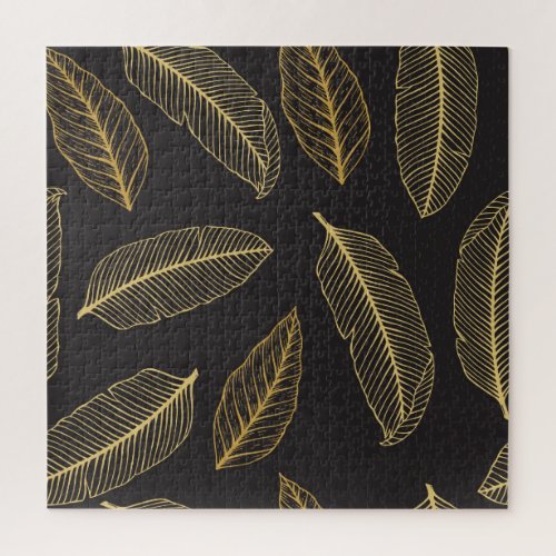 Tropical Leaves Botanical Seamless Pattern Jigsaw Puzzle