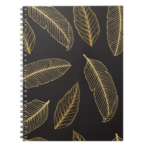 Tropical Leaves Botanical Seamless Pattern Notebook