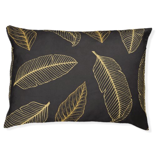 Tropical Leaves Botanical Seamless Pattern Pet Bed