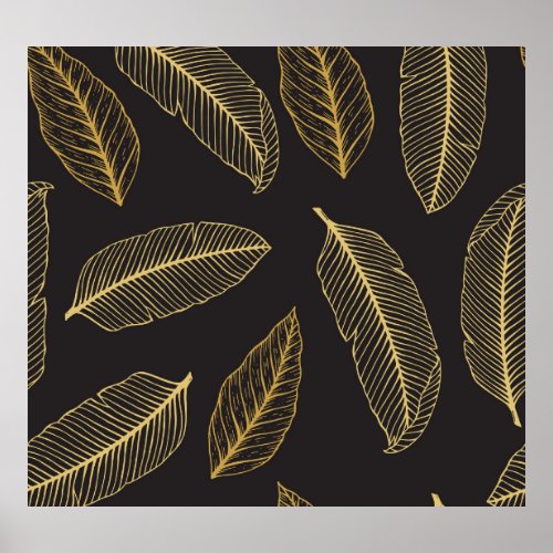 Tropical Leaves Botanical Seamless Pattern Poster