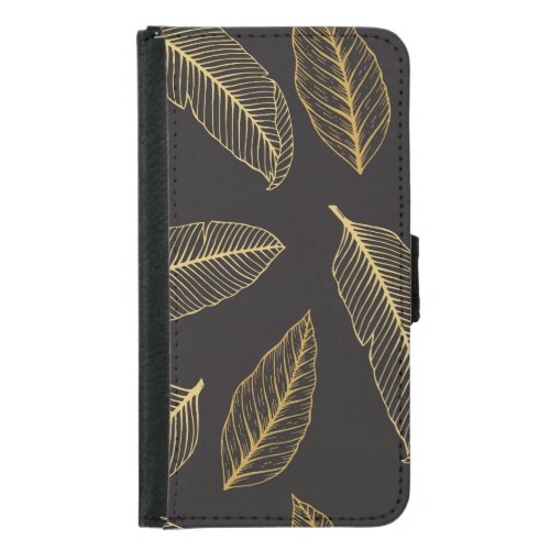 Tropical Leaves Botanical Seamless Pattern Samsung Galaxy S5 Wallet Case