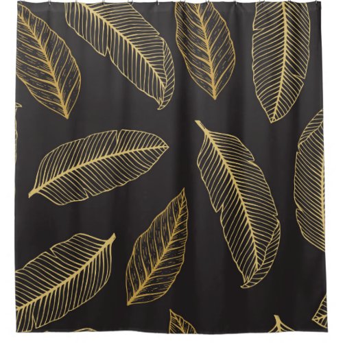 Tropical Leaves Botanical Seamless Pattern Shower Curtain