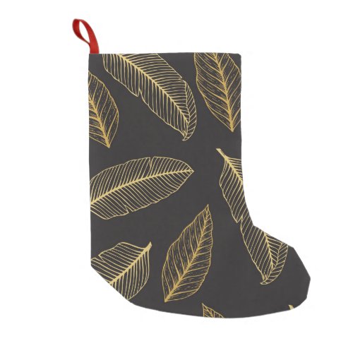 Tropical Leaves Botanical Seamless Pattern Small Christmas Stocking