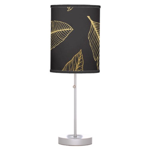 Tropical Leaves Botanical Seamless Pattern Table Lamp