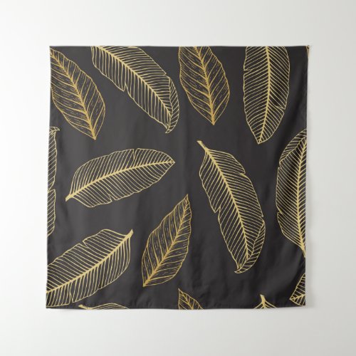 Tropical Leaves Botanical Seamless Pattern Tapestry