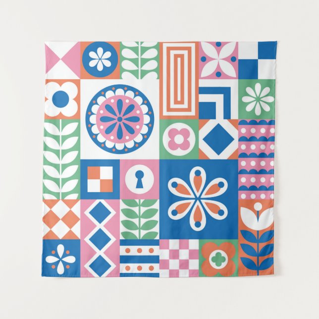 Tropical leaves. Botanical seamless pattern. Tropi Tapestry (Front)