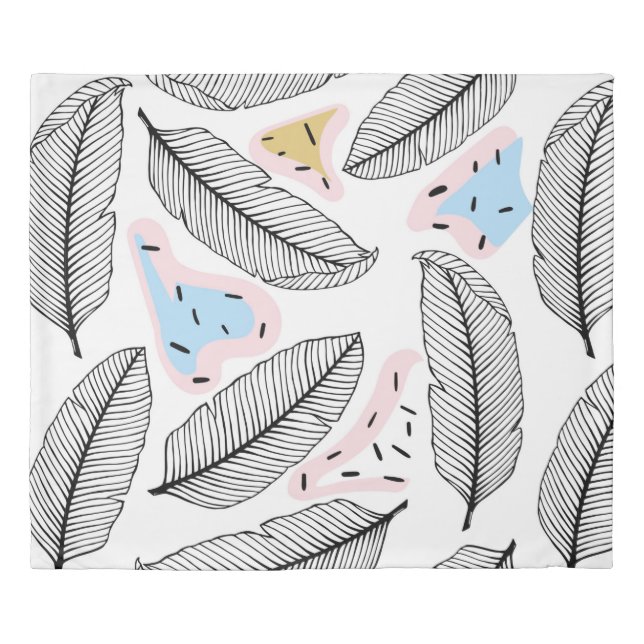 Tropical leaves. Botanical seamless pattern. Vinta Duvet Cover (Front)