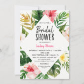 Tropical Leaves Bridal Shower Invitation Card (Front)