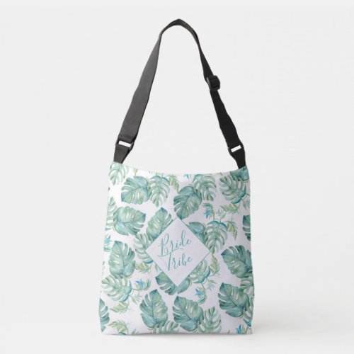 Tropical Leaves Bridesmaid Proposal Gift Crossbody Bag