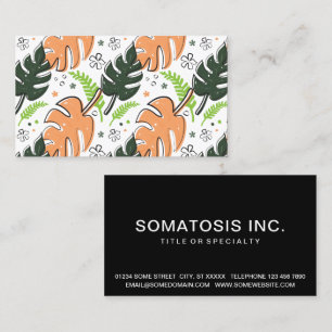 tropical leaves business card