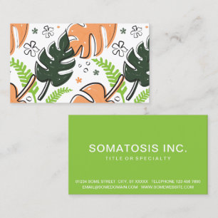 tropical leaves business card