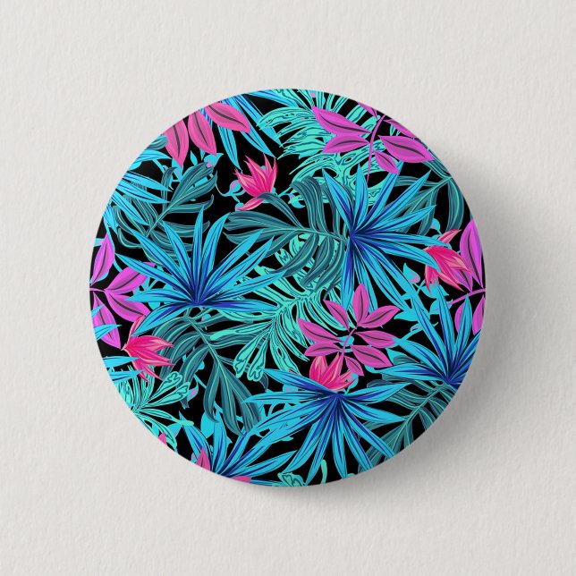 Tropical Leaves Button (Front)