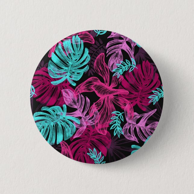 Tropical Leaves Button (Front)