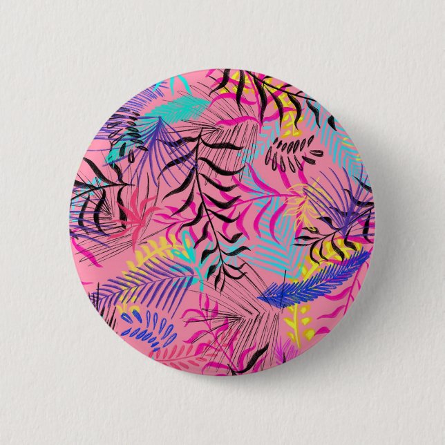 Tropical Leaves Button (Front)