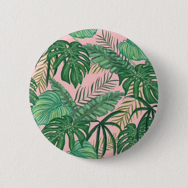 Tropical Leaves Button (Front)