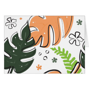 tropical leaves cards