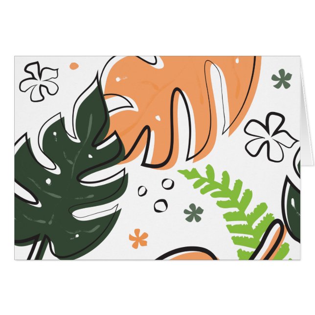 tropical leaves cards (Front Horizontal)