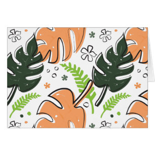 tropical leaves cards