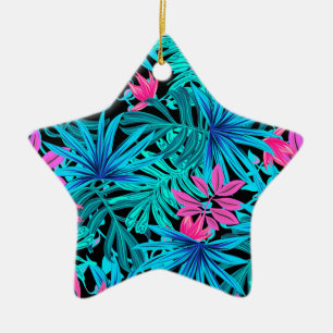 Tropical Leaves Ceramic Ornament
