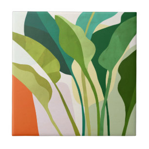 Tropical Leaves Ceramic Tile