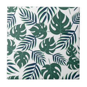 Tropical Leaves Ceramic Tile