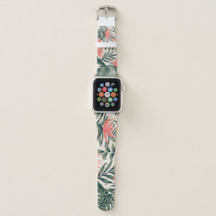 Tropical leaves, cheerful beach wallpaper. apple watch band