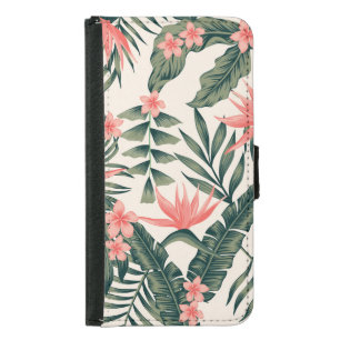 Tropical leaves, cheerful beach wallpaper. samsung galaxy s5 wallet case