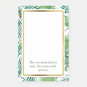 Tropical Leaves Christian Bible Verse Post It Post-it Notes