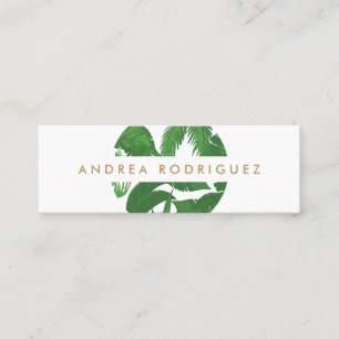 Tropical Leaves Circle Logo Mini Business Card