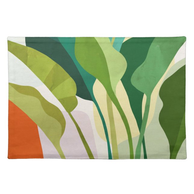 Tropical Leaves Cloth Placemat (Front)