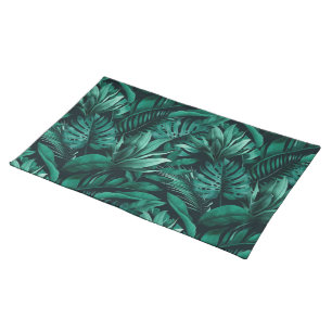 Tropical leaves cloth placemat