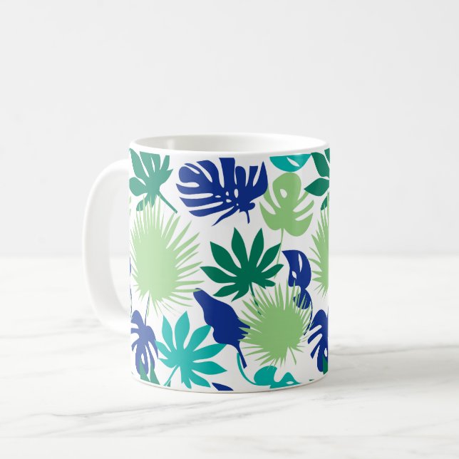 Tropical Leaves Coffee Mug (Front Left)