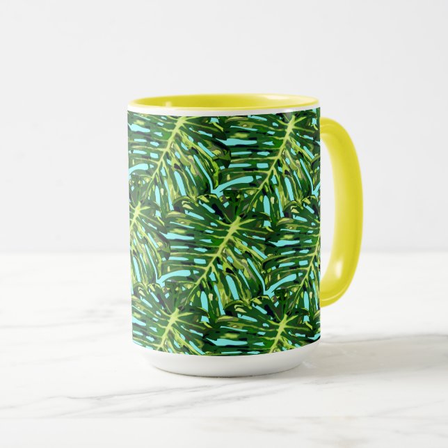 Tropical Leaves Coffee Mug (Front Right)