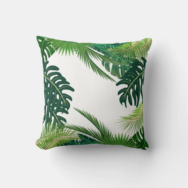 Tropical Leaves Cushion (Front)