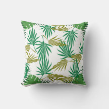 Tropical leaves cushion