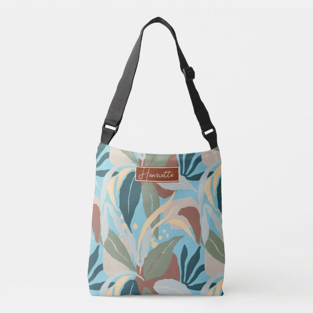Tropical Leaves Customizable Tote Bag (Front)